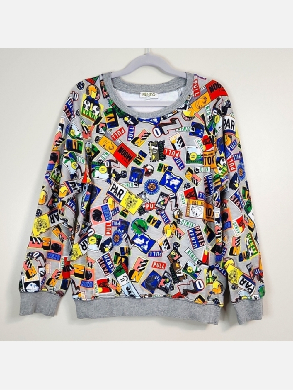 KENZO KIDS Boys' Grey Cotton Sweatshirt, Size 10 (8) ~ EUC